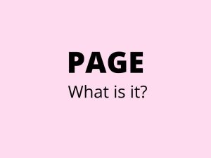 Page - what is it?